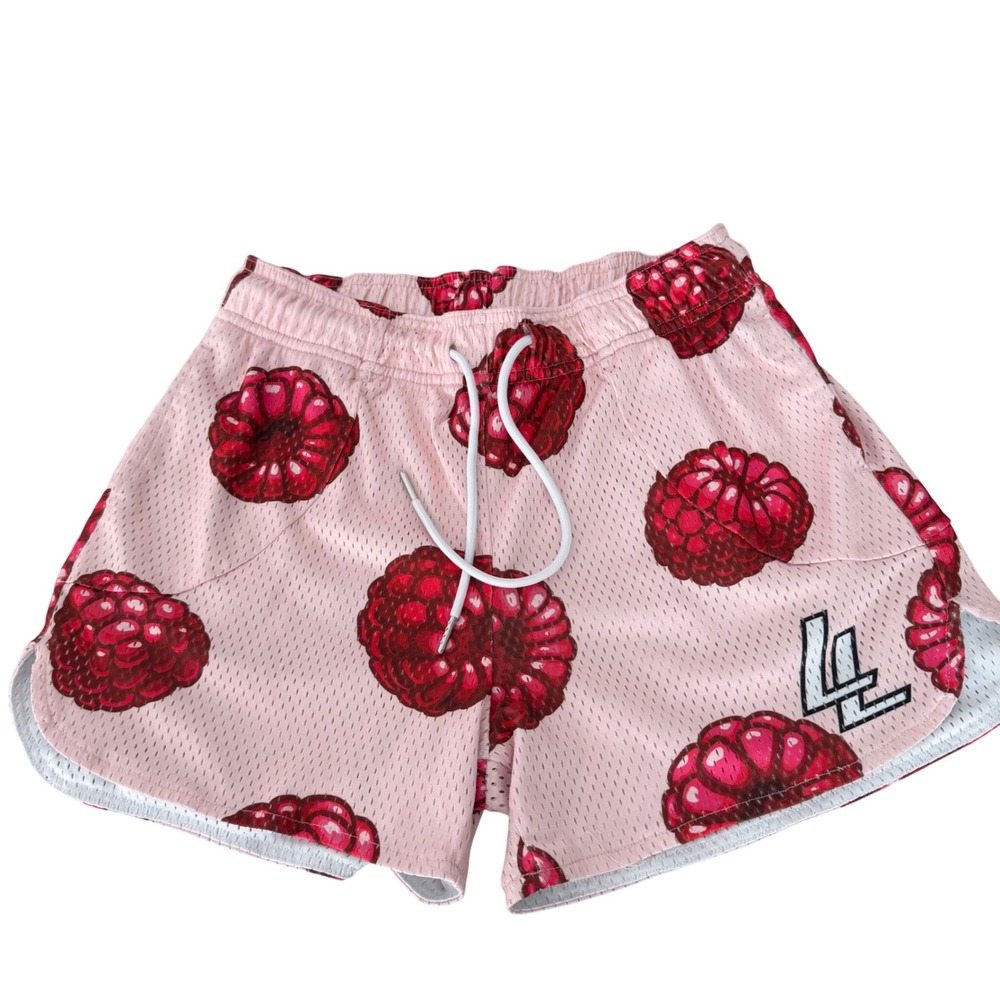 Lumber Legs Men's Shorts Pink Raspberry Athletic 3" Mesh Pull-On Size Small